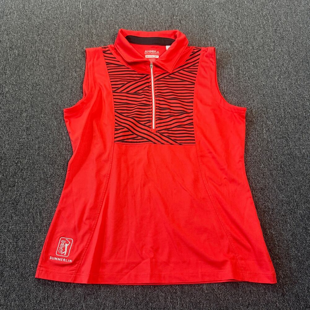Vintage Y2k Annika Cutter & Buck Golf Drytec 50+ Red Tpc Summerlin Tank Top M